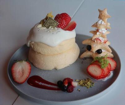 クリスマスパンケーキ パンケーキ,スイーツ,食べ物の写真素材