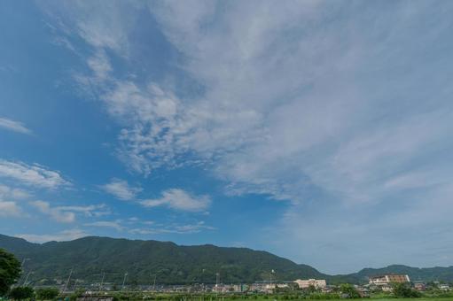 開成町の広大な青空 田舎,田んぼ,田園の写真素材