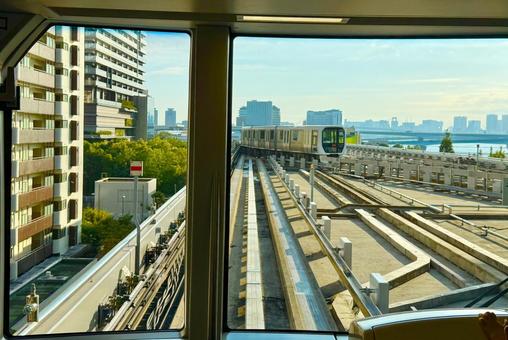 ゆりかもめの車窓 ゆりかもめの車窓 ゆりかもめ,青空,空の写真素材