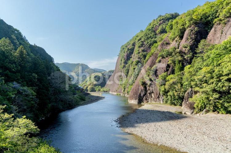 和歌山　古座川の一枚岩 古座川の一枚岩,巨岩,古座川の写真素材