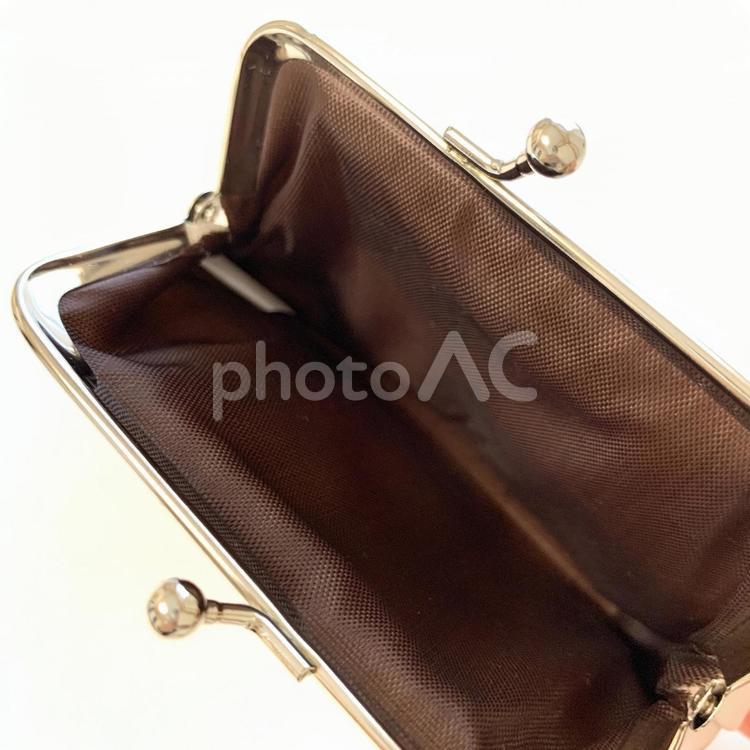 大きく開いているがま口財布 がま口,開く,がま口財布の写真素材