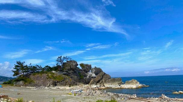 夏の奥能登 外浦の風景:2 夏の奥能登 外浦の風景:2 能登,奥能登,珠洲の写真素材