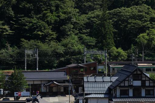 The view around Yamadera Station, where I got off the JR Senzan Line, JPG The view around Yamadera Station, where I got off the JR Senzan Line, JPG