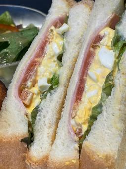 喫茶店の野菜サンドのアップ カフェ,喫茶店,喫茶の写真素材