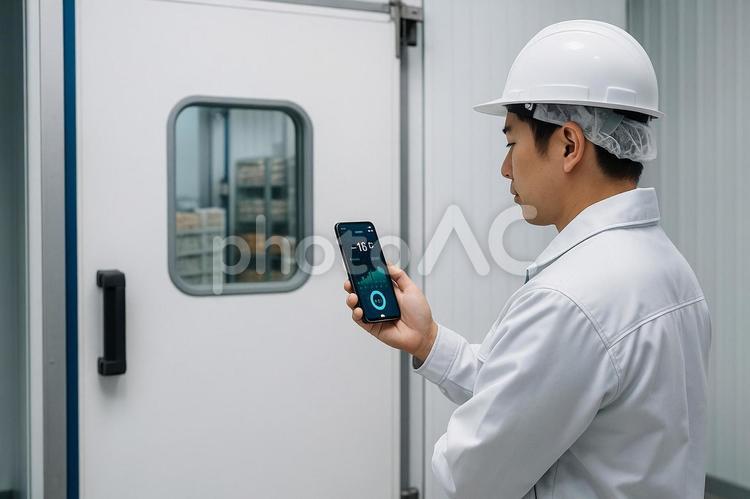食品IoT冷凍庫管理冷凍庫前庫内温度監視 食品,冷凍庫,iotの写真素材