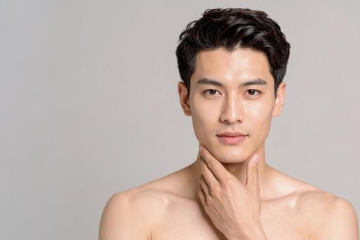 若い日本人男性の美容ポートレート 若い日本人男性の美容ポートレートの写真