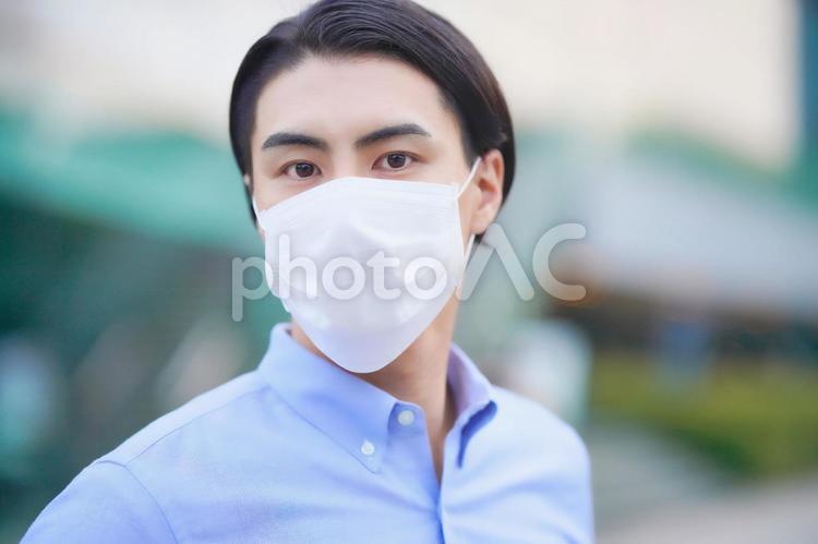 マスクをしているビジネスマン ビジネスマン,会社員,日本人の写真素材