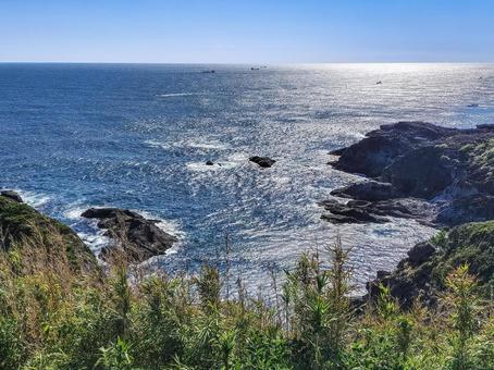 石廊埼から西側の眺望 石廊埼,石廊崎,静岡県の写真素材