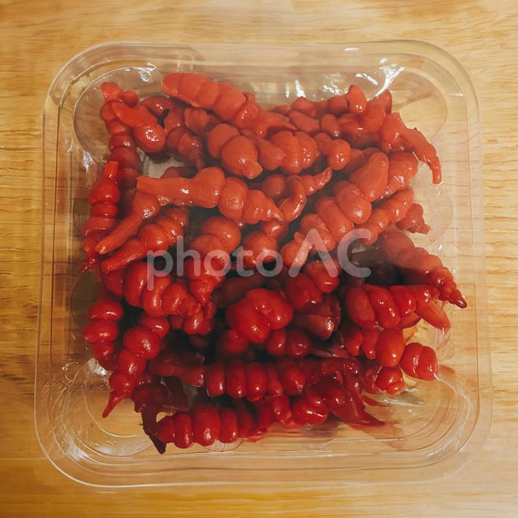 パックに入ったちょろぎの写真素材 ちょろぎ,チョロギ,赤いの写真素材
