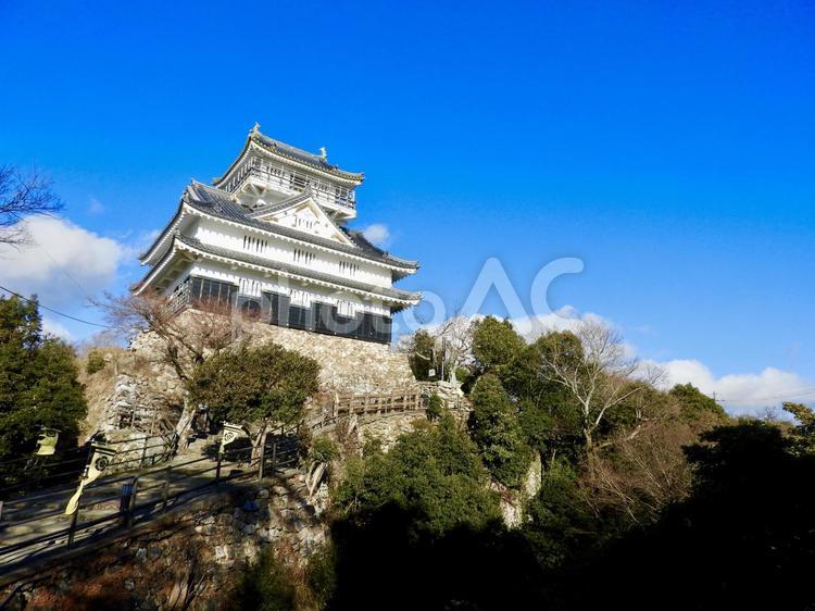 快晴の岐阜城天守 岐阜城,岐阜市,城の写真素材