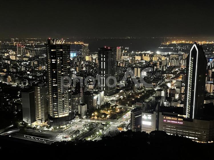 神戸の夜景・三宮 神戸,三宮,夜の写真素材