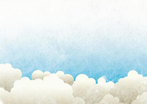 水彩天空和雲彩背景, JPG 水彩天空和雲彩背景, 水彩, 绿茵, 水彩画风, JPG