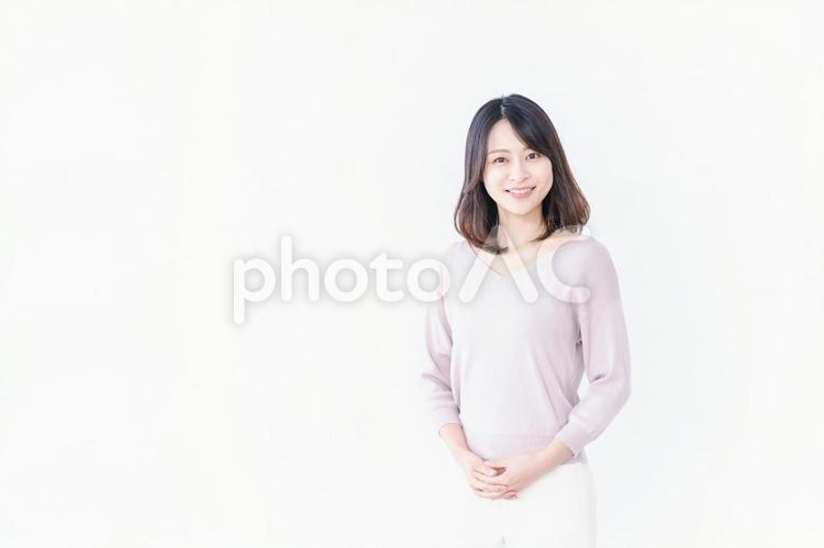 笑顔の女性ポートレート 表情,親切,ポジティブの写真素材