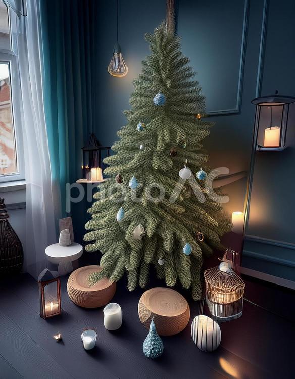 クリスマスツリー(ポスター用) クリスマスツリー,クリスマス,ツリーの写真素材