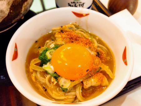 お月見カレー蕎麦 お月見カレー蕎麦 カレー蕎麦,カレー南蛮,月見そばの写真素材