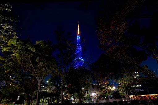 東京タワー<夜景1> 東京タワー<夜景1> 東京タワー,japan,東京の写真素材