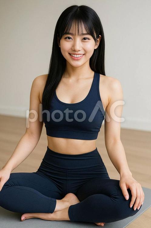 ヨガをして身体をリフレッシュする女性 女性,ヨガ,リフレッシュの写真素材