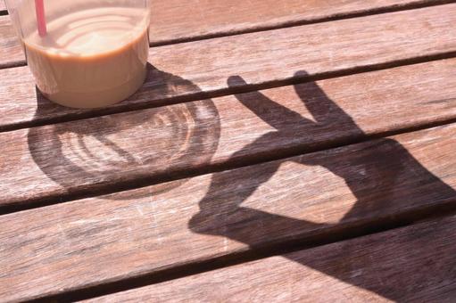 狐の影 コーヒー,珈琲,狐の写真素材