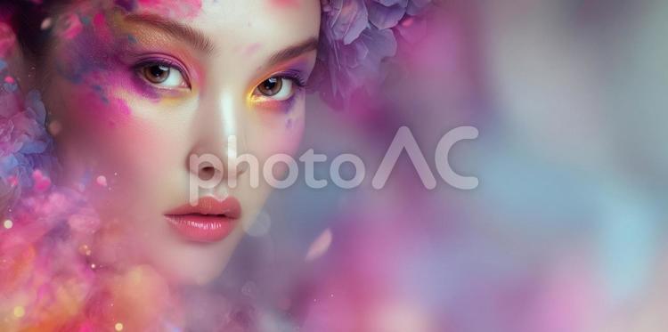 メイクイメージ、アートモードモデル メイク,イメージ,アートの写真素材