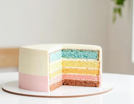 かわいいケーキの断面図 かわいいケーキの断面図の写真