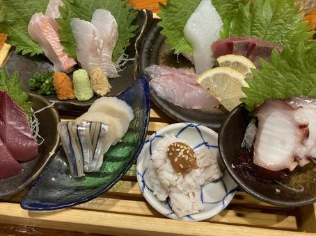 お刺身盛り合わせ お刺身盛り合わせ お刺身,盛り合わせ,ハモの写真素材