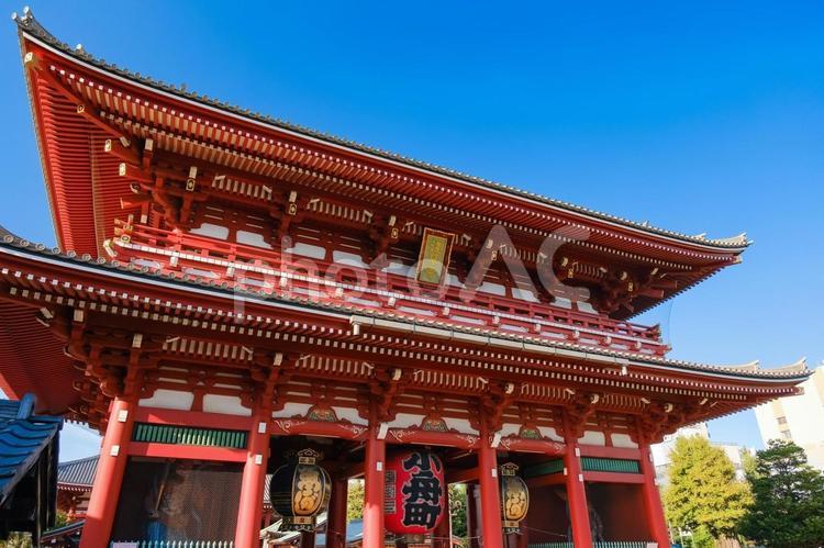 東京都台東区 浅草寺 宝蔵門 浅草,浅草寺,東京の写真素材