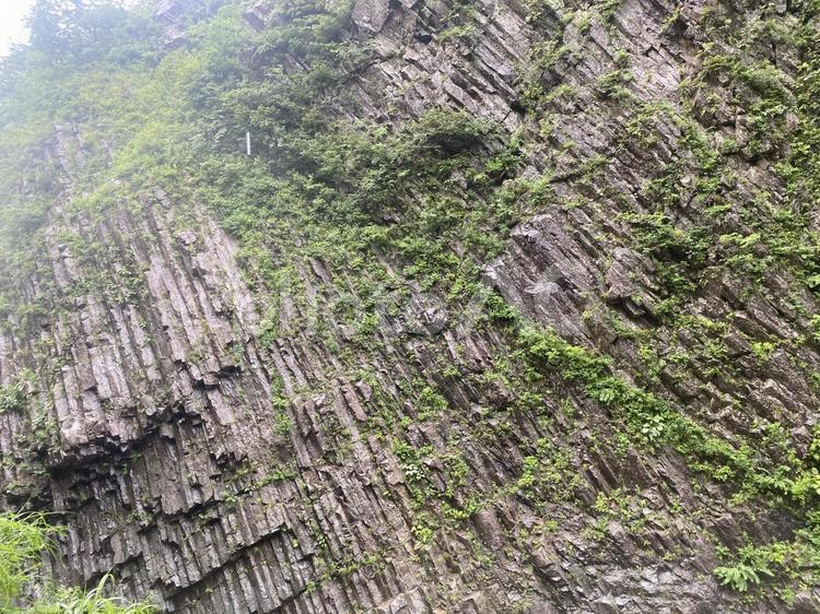 雨の日の清津峡渓谷 雨,雨の日,雨の日の清津峡の写真素材