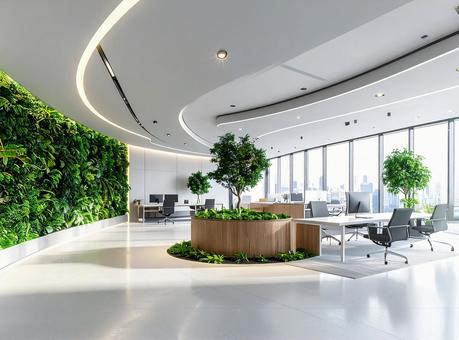 緑あふれるモダンなオフィス 緑あふれるモダンなオフィスの写真