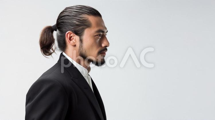マンバンヘアのビジネスマン３ マンバン,マンバンヘア,ビジネスマンの写真素材