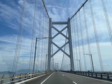 瀬戸大橋 瀬戸大橋 高速道路,下り線,瀬戸大橋の写真素材