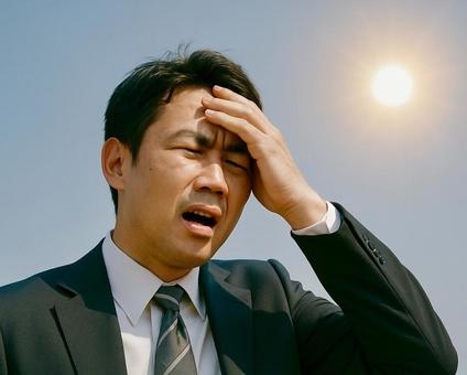 熱中症　サラリーマンの写真