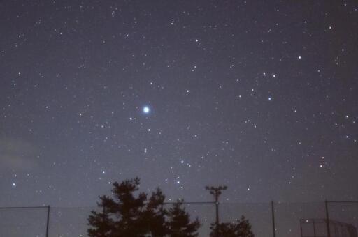 こと座と風景 こと座,風景,星空の写真素材