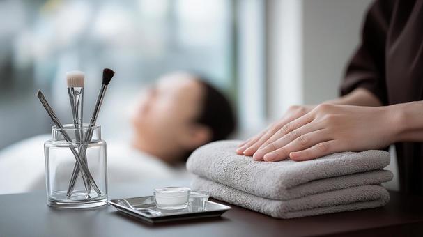 エステサロンイメージ、エステシャン手元の写真