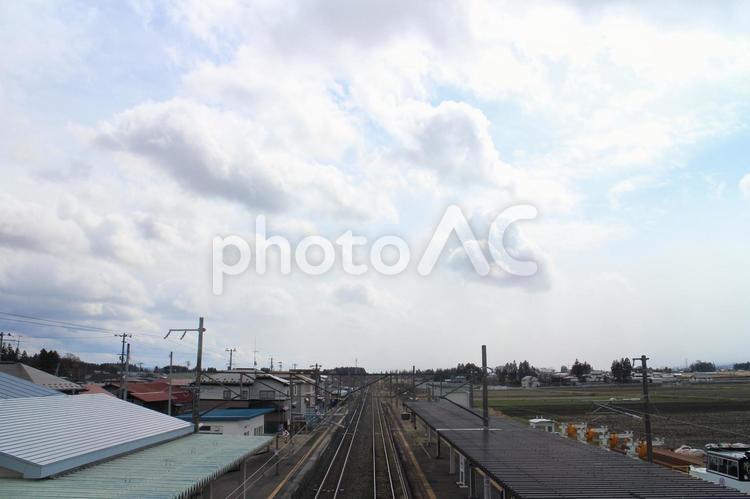 線路のある風景　１ 電車,通路,鉄道の写真素材