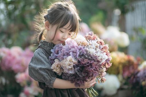 花束を持った女の子-4 花束を持った女の子-4の写真