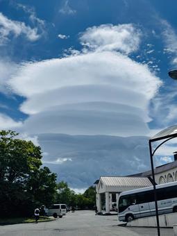 レンズ雲 レンズ雲 山梨,空,雲の写真素材