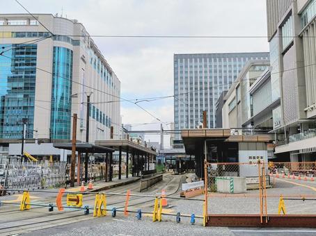 広島電鉄、旧広島駅、跡地 広島電鉄、旧広島駅、跡地 広島電鉄,駅前大橋ルート,新線の写真素材