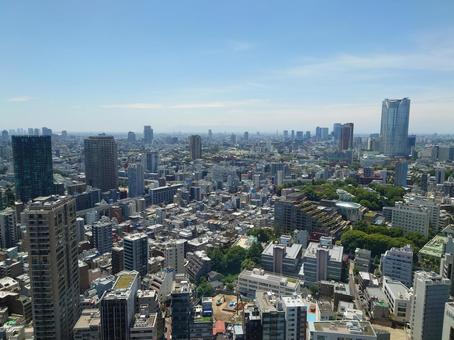 東京タワーから見た景色 街並み,東京,自然の写真素材