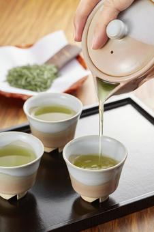 宝瓶で玉露を注ぐ 宝瓶で玉露を注ぐ 宝瓶,茶器,玉露の写真素材