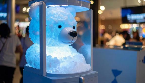 氷の粒でできた白クマ 氷の粒でできた白クマの写真