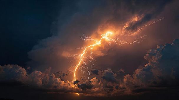 夜空を裂く稲妻 夜空を裂く稲妻の写真
