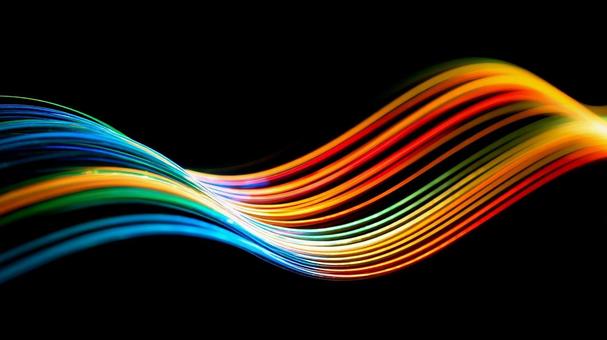 曲線を描く光ファイバーの写真