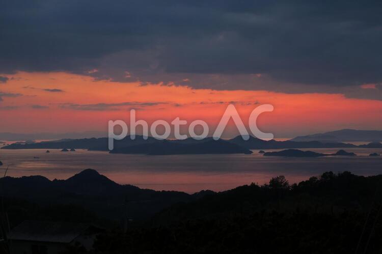 瀬戸の夕暮れ 日暮れ,暁,風景の写真素材