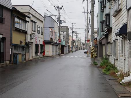 青森県黒石市の中心街 青森県,黒石市,商店街の写真素材