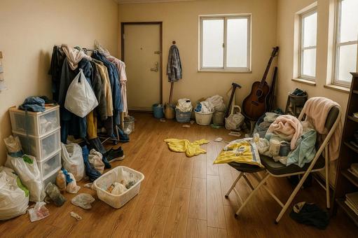 ゴミ屋敷と化した部屋1 ゴミ屋敷と化した部屋1の写真