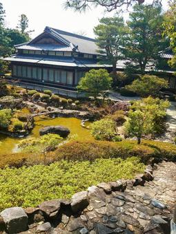 吉城園の吉城園主棟と日本庭園 奈良観光 吉城園の吉城園主棟と日本庭園 奈良観光 吉城園,よしきえん,吉城園主棟の写真素材