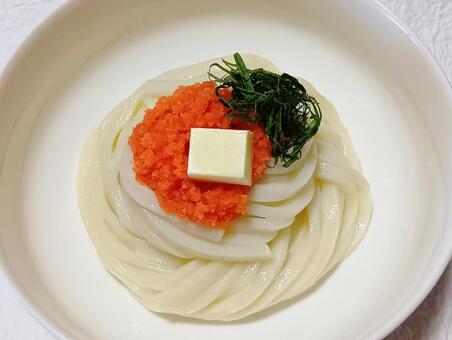 明太子バターうどん うどん,明太子,料理の写真素材