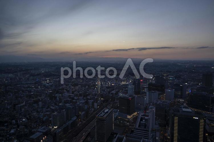 横浜の夕焼け 夕焼け,絶景,景色の写真素材