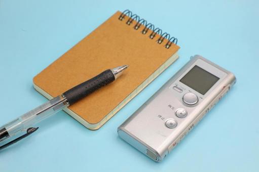ボイスレコーダーとメモ ボイスレコーダー,ボイスバー,ボイスの写真素材