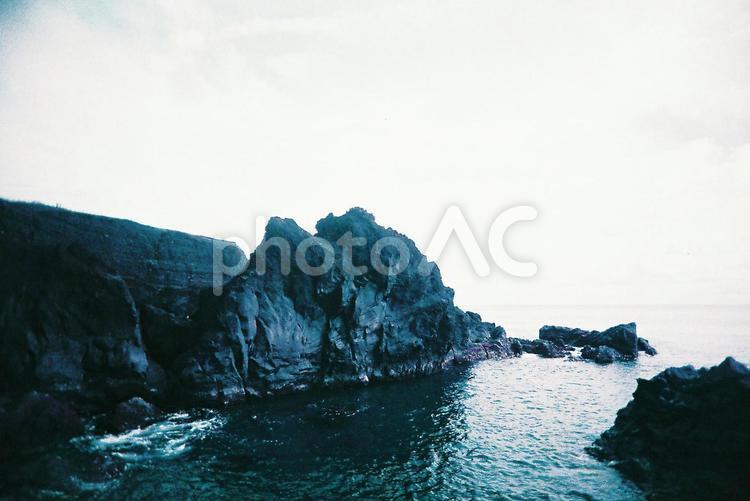 トウシキ野営場近くの海 屋外で,トイカメラ,フィルムカメラの写真素材